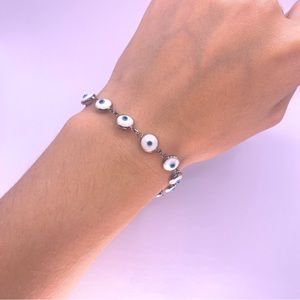 Evil Eye Resin 925 Silver Bracelet